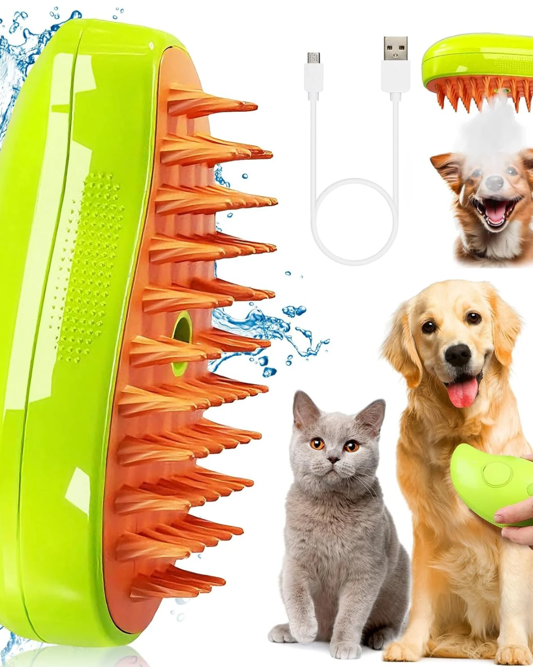 Cepillo de Vapor 3 en 1 para Mascotas